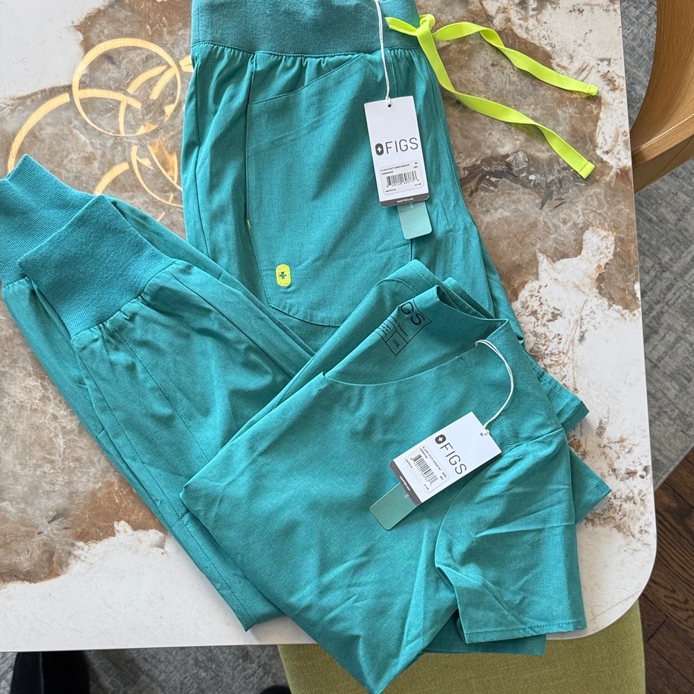 FIGS Teal Ankle-Length Scrub Pants